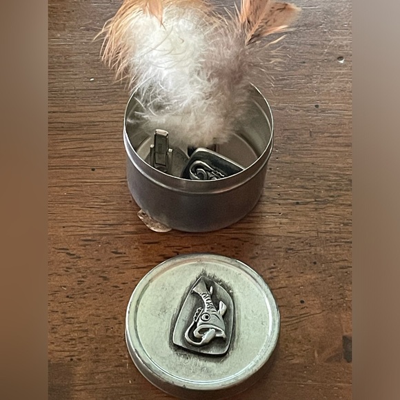 Metzke Pewter Fisherman’s Cufflinks and Trinket Box Set - Picture 3 of 4